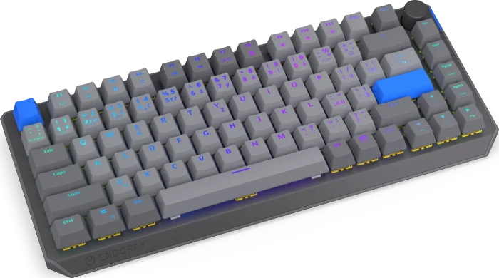 Endorfy Thock V2 75% Wireless, PBT, grau, LEDs RGB, hot-swap, Endorfy YELLOW, USB/Bluetooth, CZ/SK