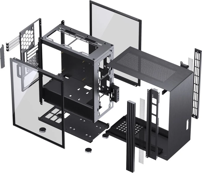 Jonsbo U6 Black, schwarz, Glasfenster