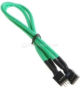 BitFenix Alchemy interne USB-Verlängerung, 0.3m, sleeved grün