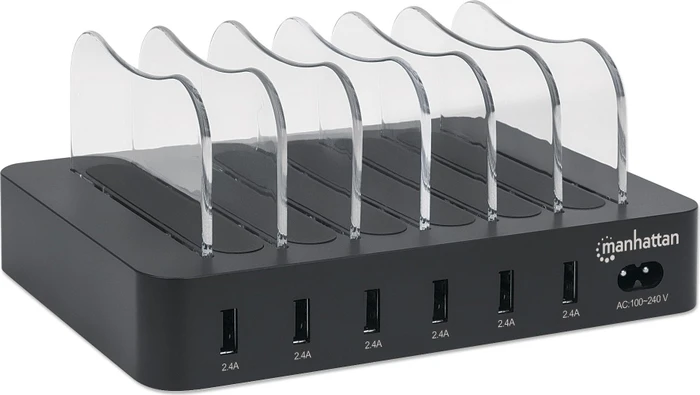Manhattan 6-Port USB-Ladestation schwarz