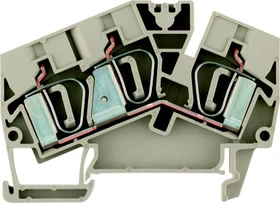 Weidmüller ZDU 6-2/3AN Durchgangs-Reihenklemme, Zugfederanschluss, 6 mm², 800 V, 41 A, dunkelbeige