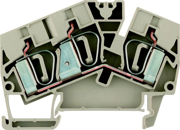 Weidmüller ZDU 6-2/3AN Durchgangs-Reihenklemme, Zugfederanschluss, 6 mm², 800 V, 41 A, dunkelbeige
