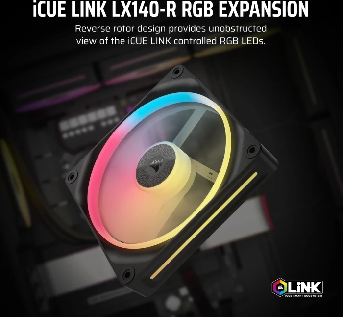 Corsair iCUE LINK LX140-R RGB Expansion Kit, schwarz, 140mm