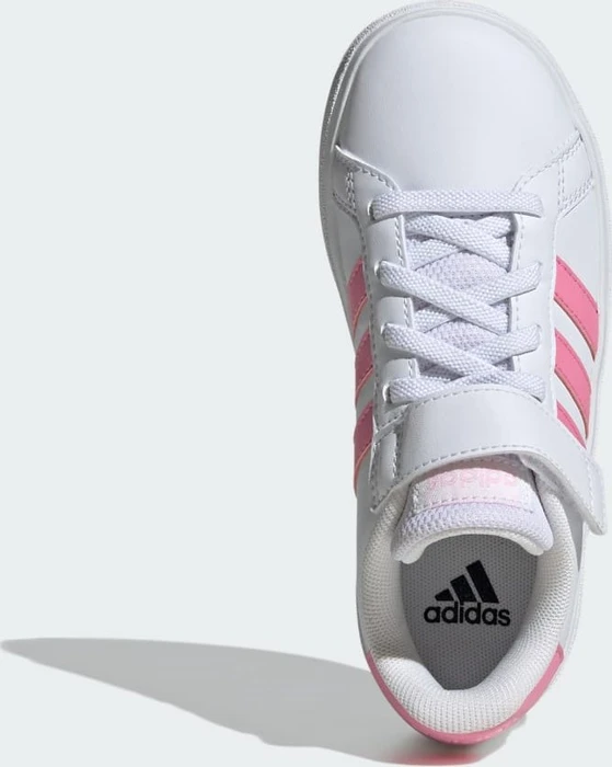 adidas Grand Court Court Elastic Lace and Top Strap cloud white/bliss pink/clear pink (Junior)