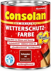Consolan Wetterschutz-Farbe außen schwedenrot, 750ml