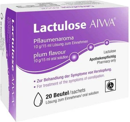 Lactulose AIWA Pflaumenaroma Lösung zum Einnehmen, 300ml (20x 15ml)