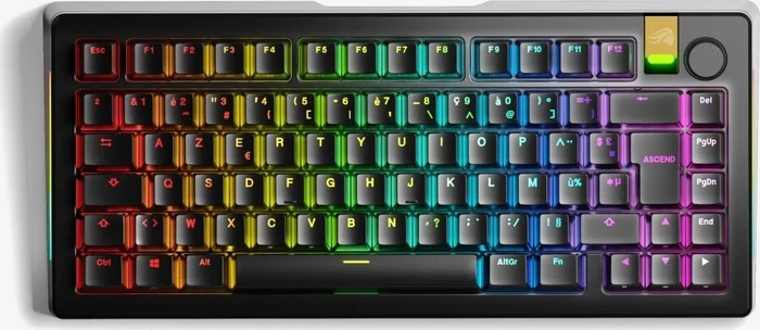 Glorious GMMK 3 Pro HE Wireless 75% Pre-built Gaming Keyboard, schwarz, LEDs RGB, Glorious Fox HE, USB/Bluetooth, FR
