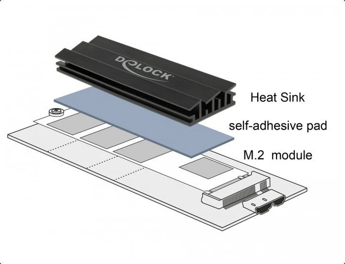 DeLOCK M.2 Heat Sink 70mm