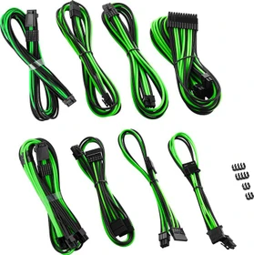 CableMod RT-Series Pro ModMesh Sleeved 12VHPWR Dual Cable Kit for ASUS and Seasonic, schwarz/hellgrün