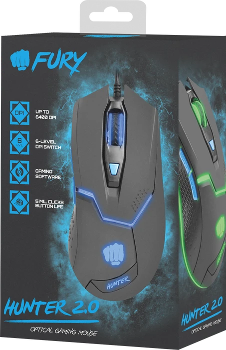 Natec Fury Hunter 2.0 Gaming Mouse schwarz/blau, USB
