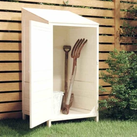 vidaXL Massivholz Geräteschrank 55x112cm weiß