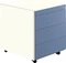 mauser Rollcontainer line, 570x600mm, 1x Utensilienauszug, 1x Materialschublade, 1x Hängeregistratur, reinweiß/taubenblau Vorschaubild