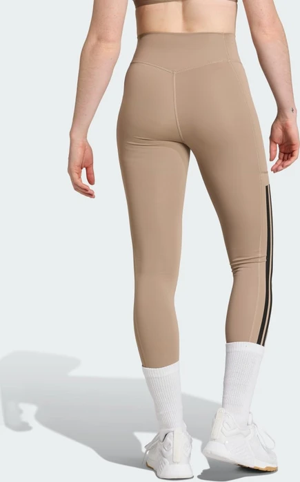 adidas Optime 3-Streifen Hose lang chalky brown (Damen)
