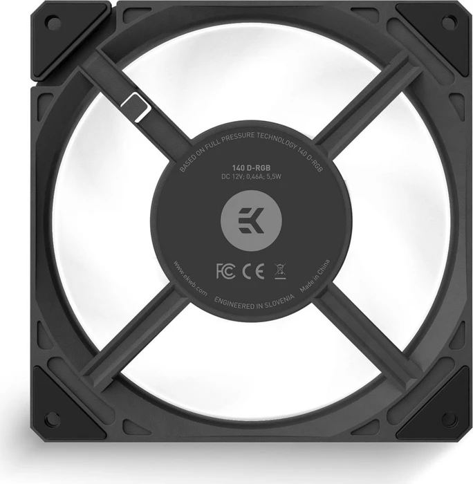 EK Water Blocks EK-Loop Fan FPT 140 D-RGB, Black, 600-2000rpm, LED-Steuerung, 140mm