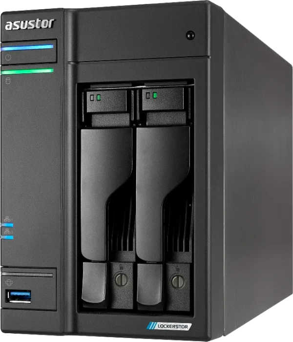 Asustor Lockerstor 2 Gen2+ AS6702T v2, 4GB RAM, 2x RJ-45 5GBase-T, 2x USB-A 3.1