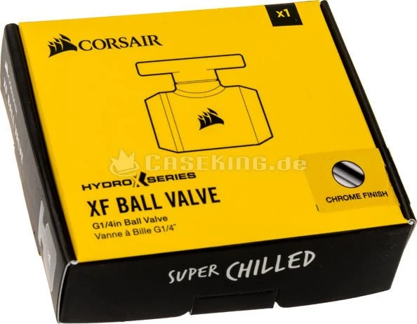 Corsair Hydro X Series XF, Ball Valve Absperrhahn G1/4", chrome