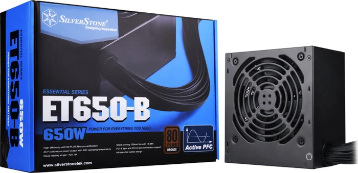 SilverStone Essential Bronze ET650-B (Rev. 1.4) 650W, ATX 2.4