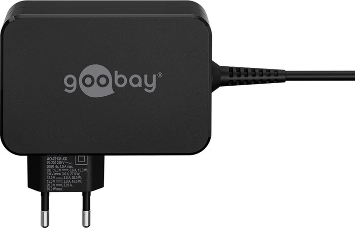 Wentronic USB-C-Ladegerät für Laptops (65W) schwarz