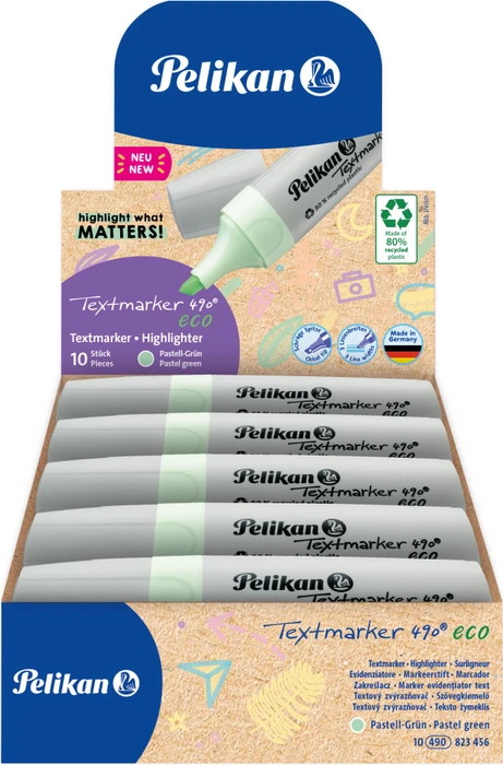 Pelikan Textmarker 490 eco pastellgrün, 10er-Pack