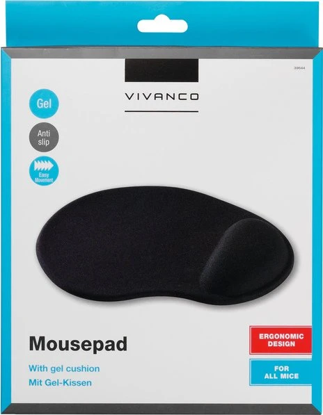 Vivanco Mousepad mit Gel-Kissen, schwarz
