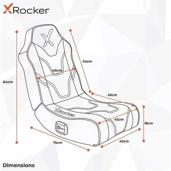 X Rocker Shadow 2.0 Audio Floor Rocker Gaming-Bodensessel für Kinder/Jugendliche, schwarz/grün