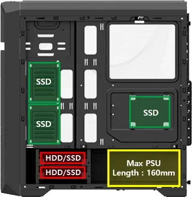 Zalman N5 OF, schwarz, Glasfenster