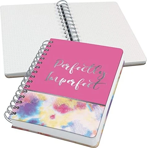 Sigel Jolie Spiral-Notizbuch, A5, punktiert, Hardcover, Motiv Batik Holi, 120 Blatt