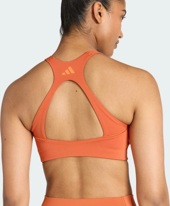 adidas Optime Workout 3-Streifen Medium-Support Sport-BH fox orange (Damen)