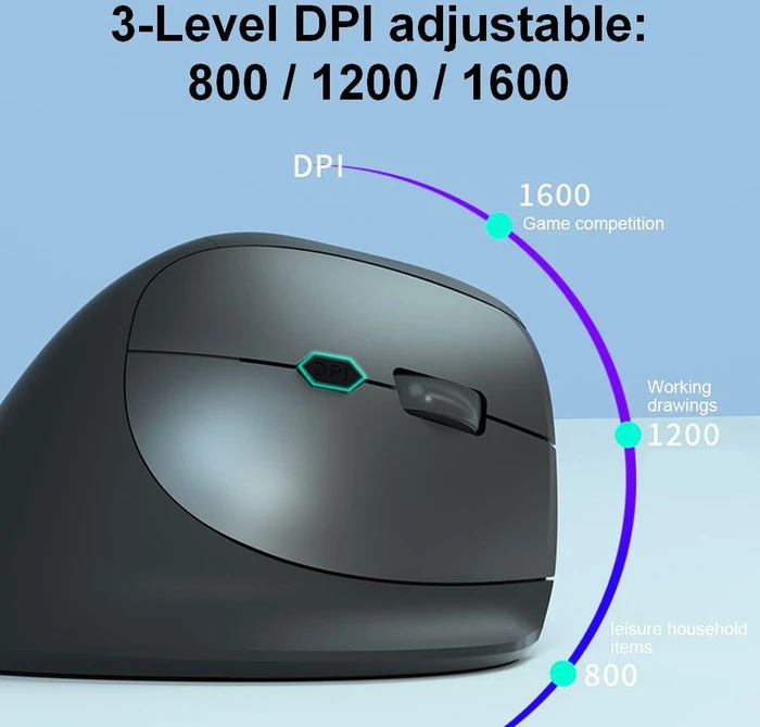 Equip Ergonomic Rechargeable Dual Mode Wireless Mouse schwarz, USB/Bluetooth