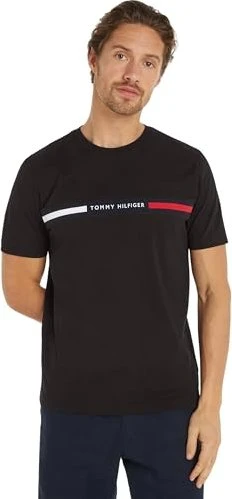 Tommy Hilfiger Roundneck Logo T-Shirt kurzarm schwarz (Herren)