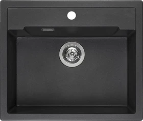 Reginox Amsterdam 54 Tapwing Einbau Becken mittig black silvery