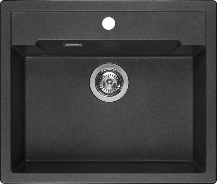 Reginox Amsterdam 54 Tapwing Einbau Becken mittig black silvery