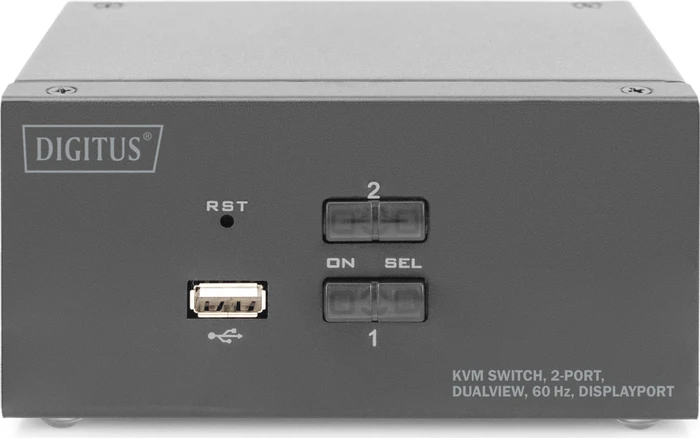 Digitus KVM-Switch, 2-Port, Dual-Display, 4K, DisplayPort, 2-fach KVM-Switch