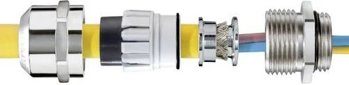 Wiska EMSKE 50 EMV-Z Ex-EMV-Kabelverschraubung, Erdungseinsatz DIN 89345, Messing vernickelt, M50