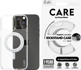 PanzerGlass Care Feature Case Kickstand MagSafe für Apple iPhone 15 Plus silber