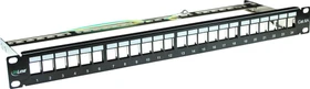 InLine Patchpanel für RJ-45 Keystone Module 19" , geschirmt, 24-Port, 1HE, 19", 1HE, schwarz