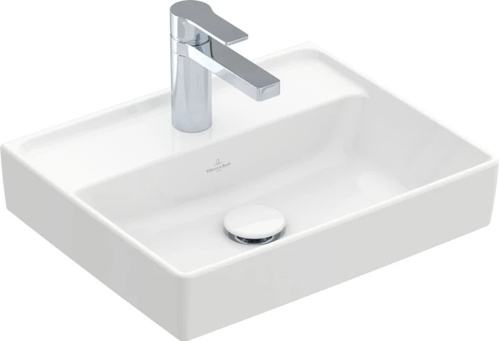 Villeroy & Boch Collaro Handwaschbecken 45x37x15cm, ohne Überlauf, weiß alpin ceramicplus