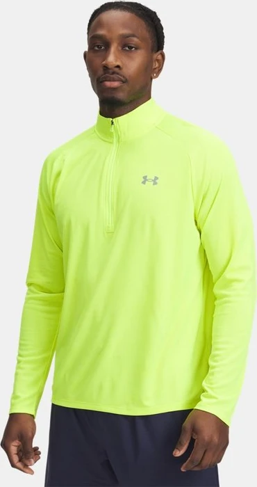 Under Armour Tech Textured Funktionsshirt langarm high vis yellow/silica green (Herren)