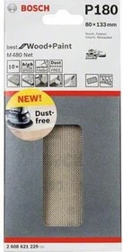 Bosch Professional M480 Best for Wood and Paint Gewebeschleifblatt K180, 80x133mm, 10 Stück