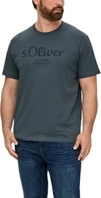 s.Oliver Logo-Print Big T-Shirt kurzarm schiefergrau (Herren)
