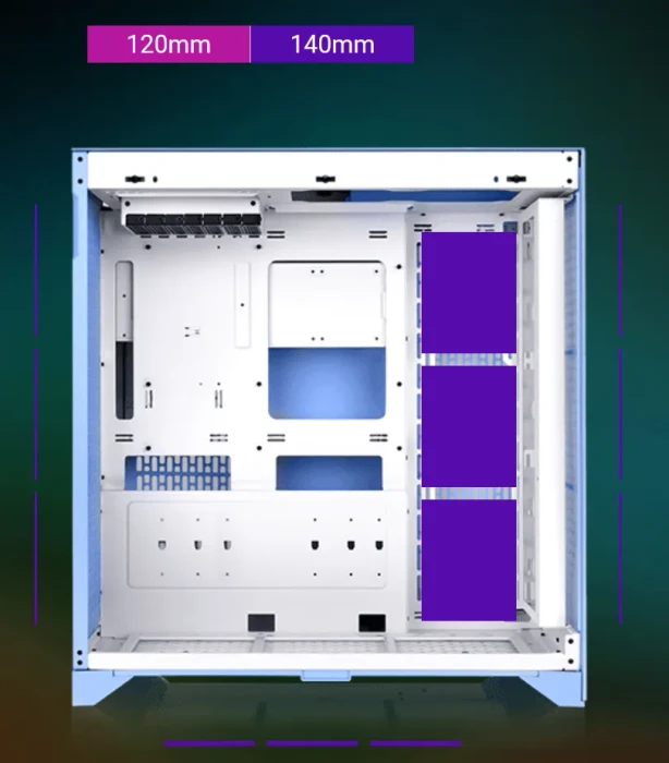 Thermaltake CTE E600 MX Hydrangea Blue, blau, Glasfenster