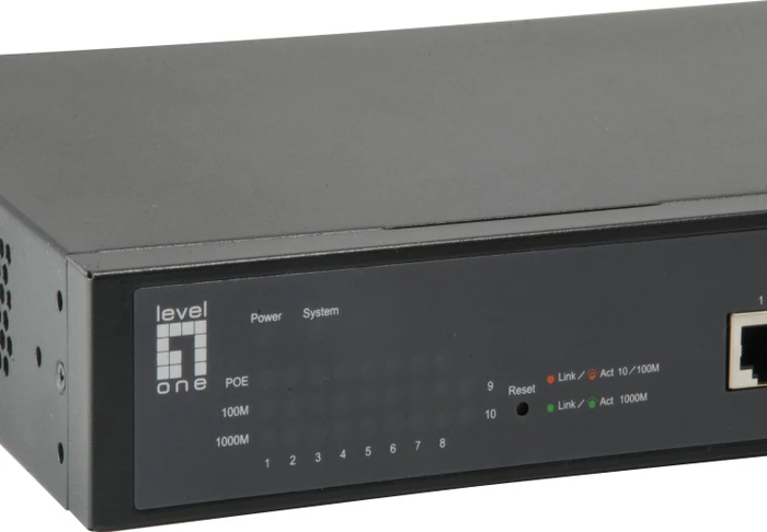 LevelOne GEP Desktop Gigabit Smart Switch, 8x RJ-45, 2x SFP, 70W PoE+