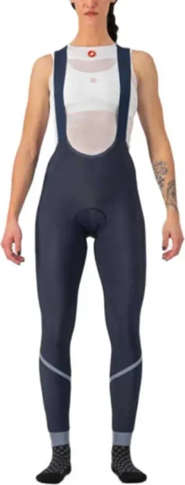 Castelli Velocissima DT Bibtight Fahrradhose lang savile blue/silver-silver refl (Damen)