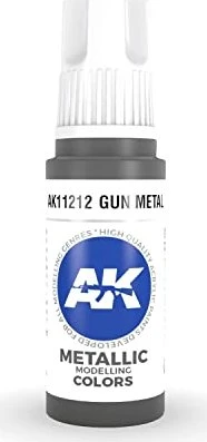 AK-Interactive 3rd Gen Acrylic Colors Metallic Modelling Colors gun metal, 17ml