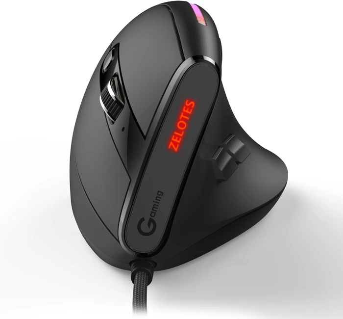 Zelotes T-50 Vertical Mouse, schwarz, USB