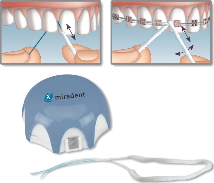 Miradent Mirafloss Implant chx medium Zahnseide, 7.5m