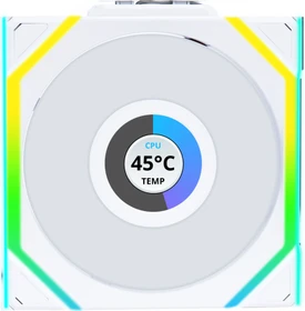 Lian Li Uni Fan SL Wireless LCD 120 ARGB Reverse Blade, weiß, 120mm