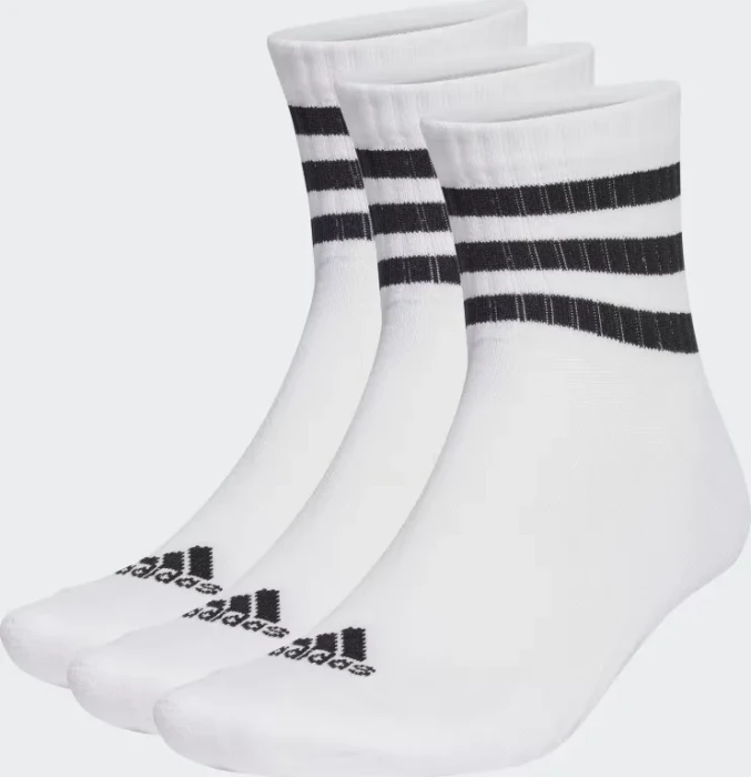 adidas 3-Streifen Cushioned Sportswear Mid-Cut Crew Socken weiß/schwarz, 3 Paare