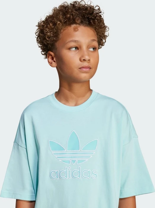 adidas Oversize Trefoil T-Shirt kurzarm semi flash aqua (Junior)