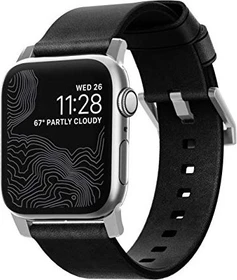 Nomad Modern Strap Silver Hardware für Apple Watch 42mm/44mm schwarz